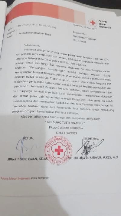 Polemik Dana Hibah, Ini Tanggapan Sekretaris PMI Tomohon